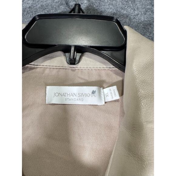 JONATHAN SIMKHAI STANDARD‎ Dress Women XL Karlee Vegan Leather Tie-waist Mini - Picture 3 of 8